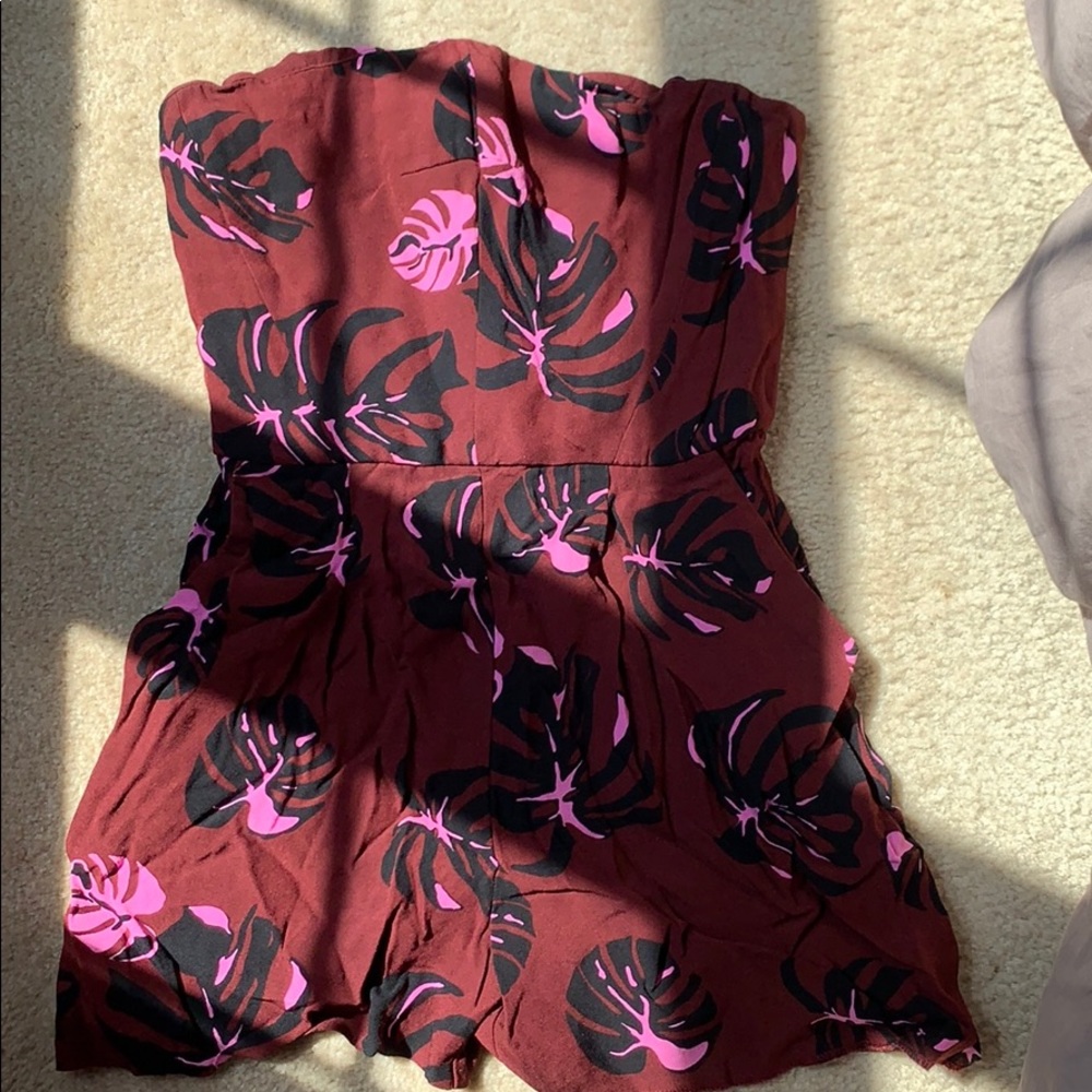 Burgundy floral Topshop Romper
